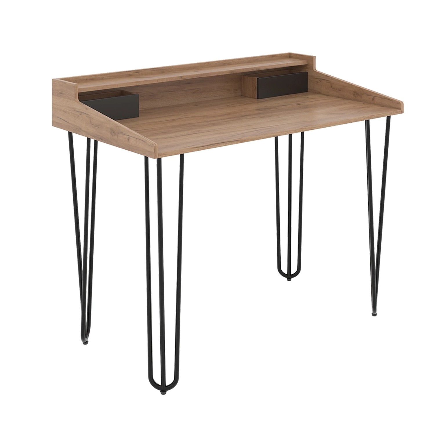 Vicco Schminktisch Sannar Eiche/Schwarz 110 cm mit Schubladen günstig online kaufen
