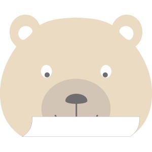 Wandtattoo Tierkopf Bär beige, 70x62cm, für Kinderzimmer