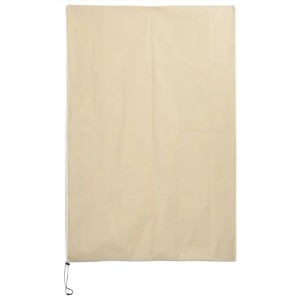 Beiges vidaXL Wintervlies 1,2x1,8m aus Vliesstoff mit Reißverschluss und Kordelzug für Pflanzenschutz.