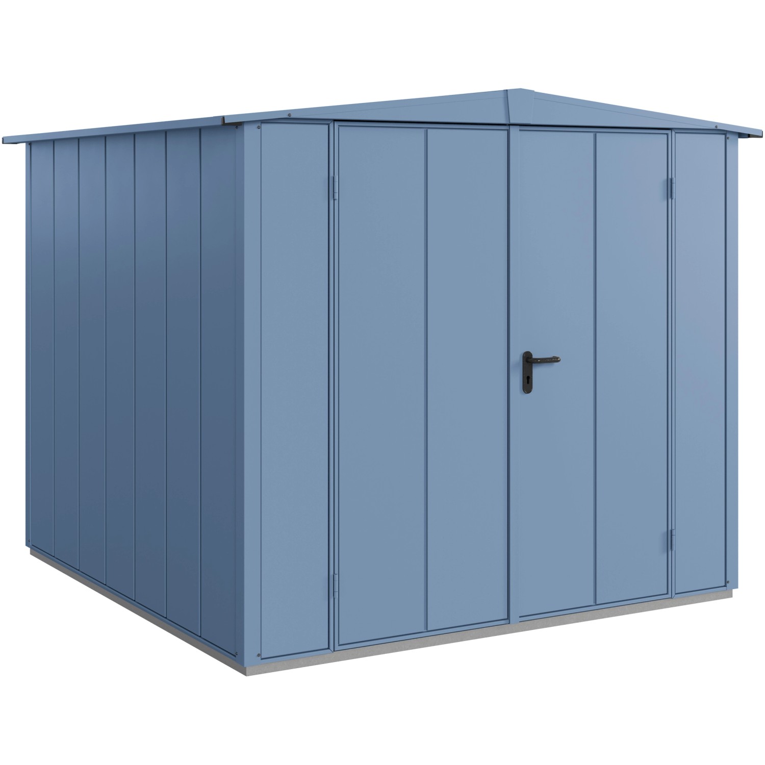 Ecostar Gerätehaus Elegant mit Satteldach Typ 2 RAL5014 Taubenblau Doppeltü günstig online kaufen