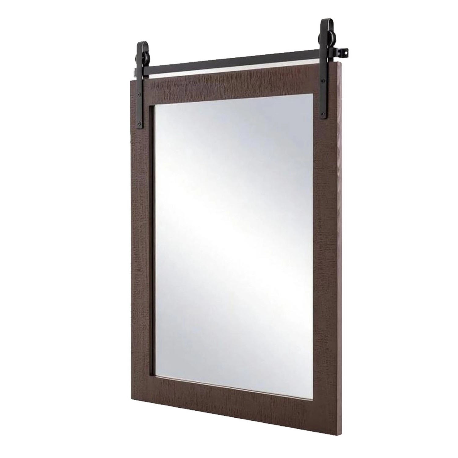 Costway Rechteckiger Spiegel mit Holzrahmen Dunkelbraun günstig online kaufen