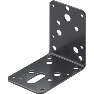 Schwarzer Hettich Verstellwinkel aus Stahl, 90x90x60 mm, für Möbelbeine.