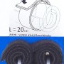 Vier schwarze Conacord Klett-/Flauschbinder aus Polyamid, 20 cm lang, gerollt in der Verpackung.