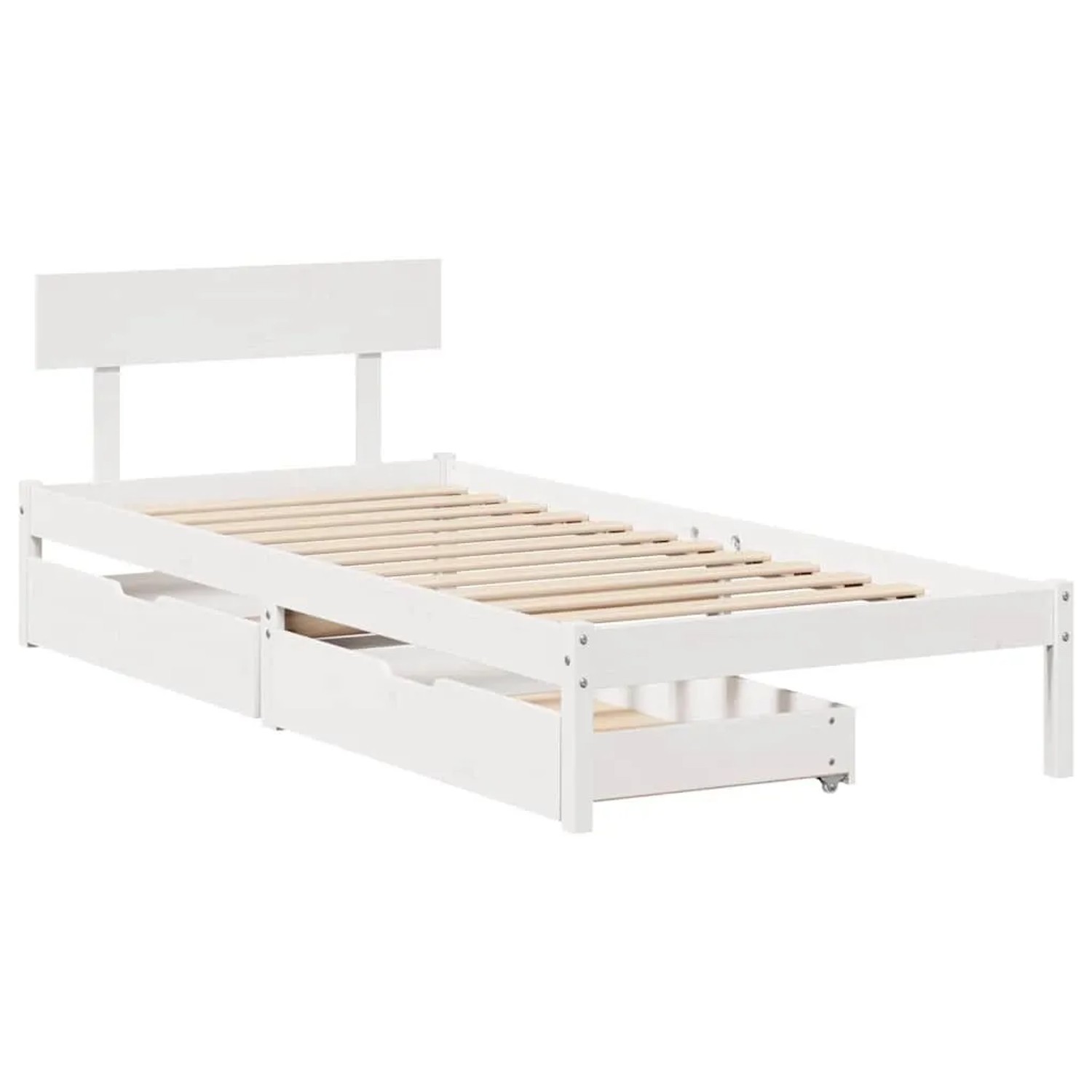 vidaXL Massivholzbett ohne Matratze Weiß 90x200 cm Kiefernholz 3301509 günstig online kaufen