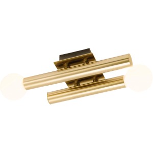 Zweiflammige Wandleuchte Lucky von Brilliant im Antik-Messing-Look.