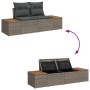 Graues 5-tlg. vidaXL Garten-Sofa-Set aus Rattan mit Stauraum.