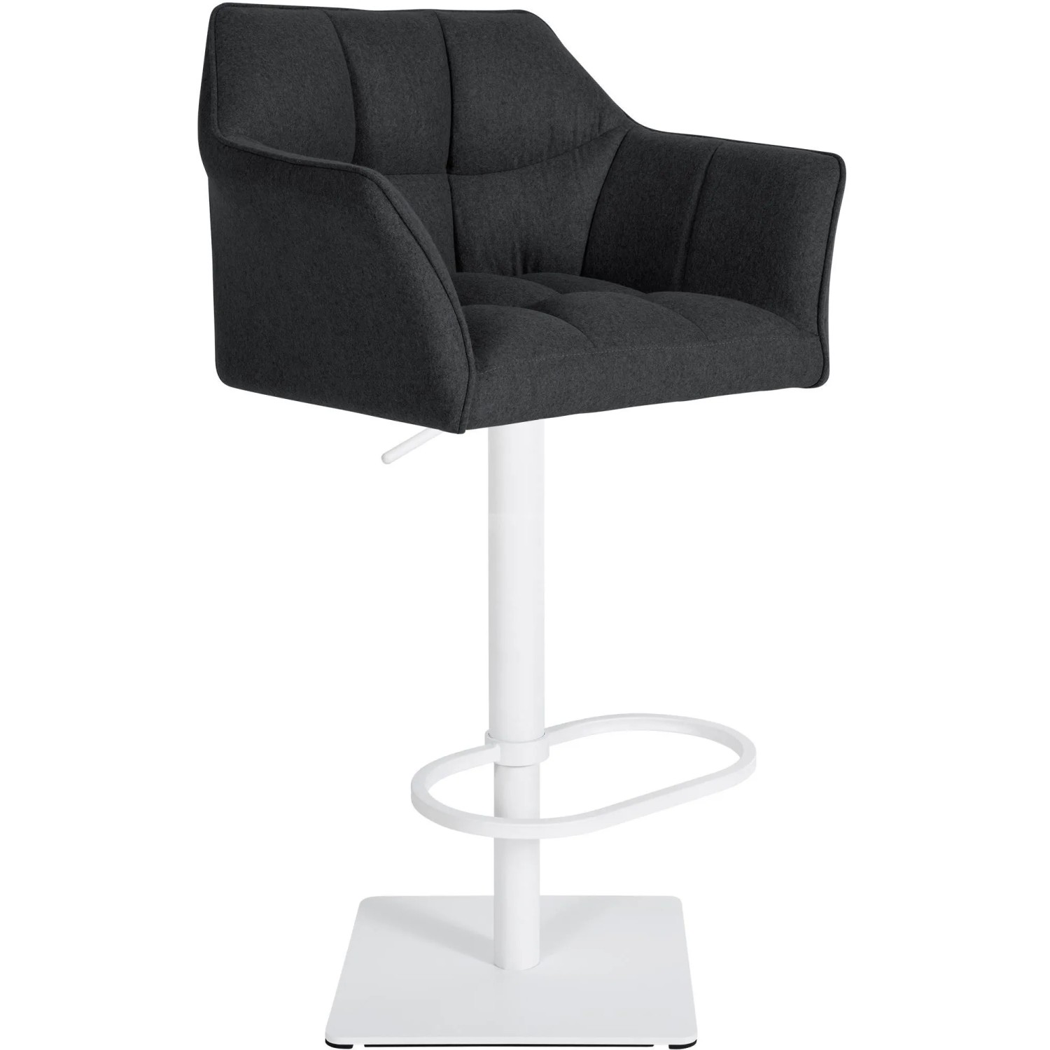 DELUKE Barhocker SIHAR Filz Anthrazit 64x45x88cm Weiß Barstuhl Höhenverstellbar Mit Lehne Drehbar Tresenhocker Tresenstu...
