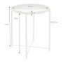 ML-Design Beistelltisch, rund, weiß, 45x52cm, mit abnehmbarem Tablett aus Metall. Wohnzimmertisch.