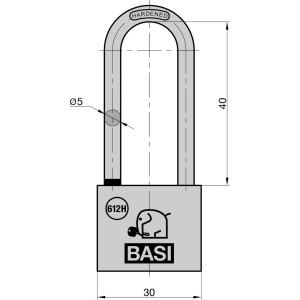 Basi Vorhangschloss Set, 4er-Set, 30mm Messinggehäuse, hoher Bügel, gleichschließend, mit Wasserstop.