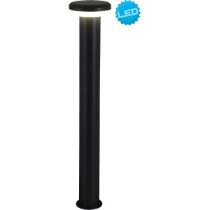 Schwarze LED Sockelleuchte Pilz von Näve, 76cm hoch, für den Außenbereich.