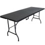 CHEFGASTRO Klappbarer Buffettisch 180cm, Gartentisch wetterfest in Holzoptik Schwarz.