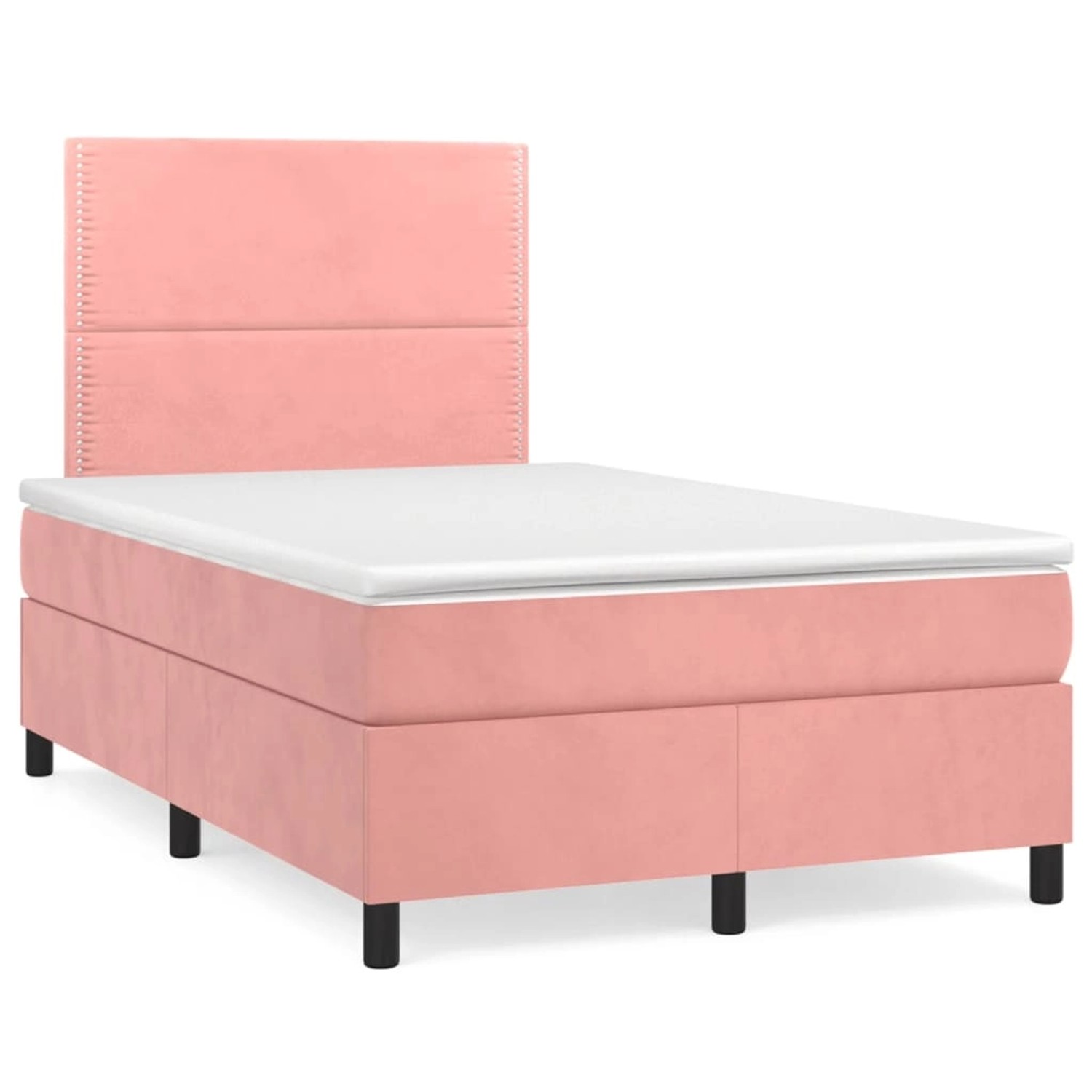 vidaXL Boxspringbett mit Matratze Rosa 120x200 cm Samt1348860 günstig online kaufen