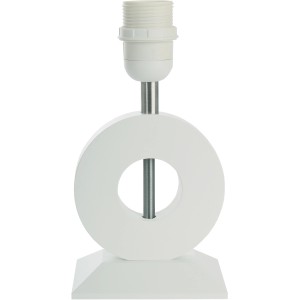 Moderner Lampenfuß Bolero aus Holz, weiß, 22 cm hoch. Für Lampenschirme nach Wahl.