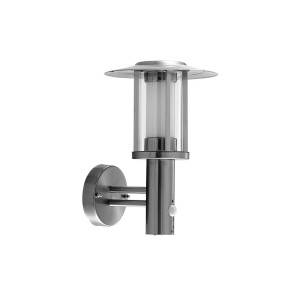 Lindby LED Wandleuchte Außen Gregory 9945315 mit Bewegungsmelder Spritzwassergeschützt Modern in Alu aus Edelstahl 1-flammig