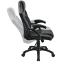 Schwarzer Juskys Racing Schreibtischstuhl Montreal, ergonomisch geformt und neigungsverstellbar.