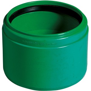 Kanalgrundrohr-Anschlussstück DN 110 für Steinzeugrohr-Muffe, grün.