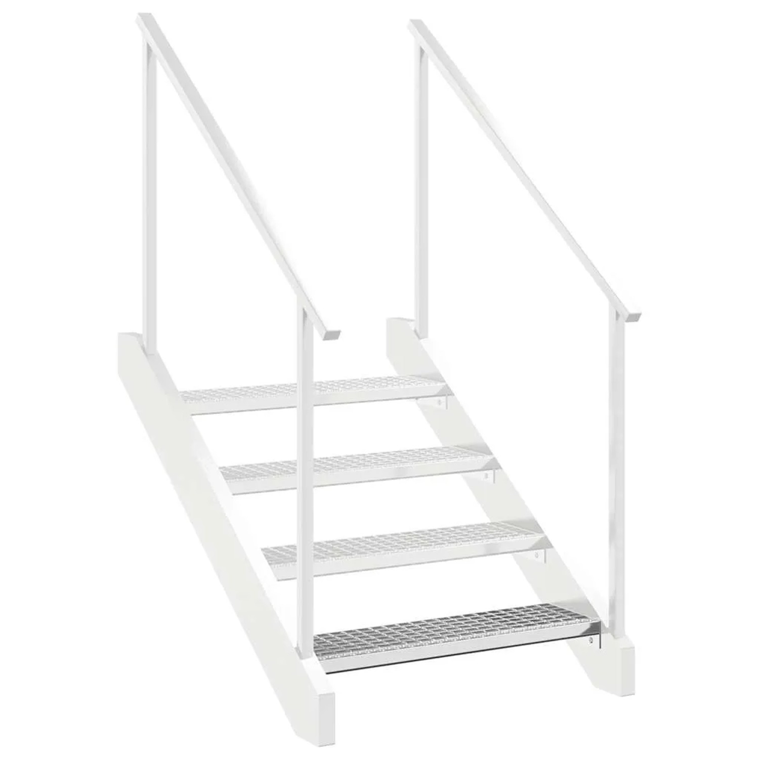 vidaXL Gitterroststufe, 70x24cm, verzinkter Stahl, Treppenstufe für Innen & Außen