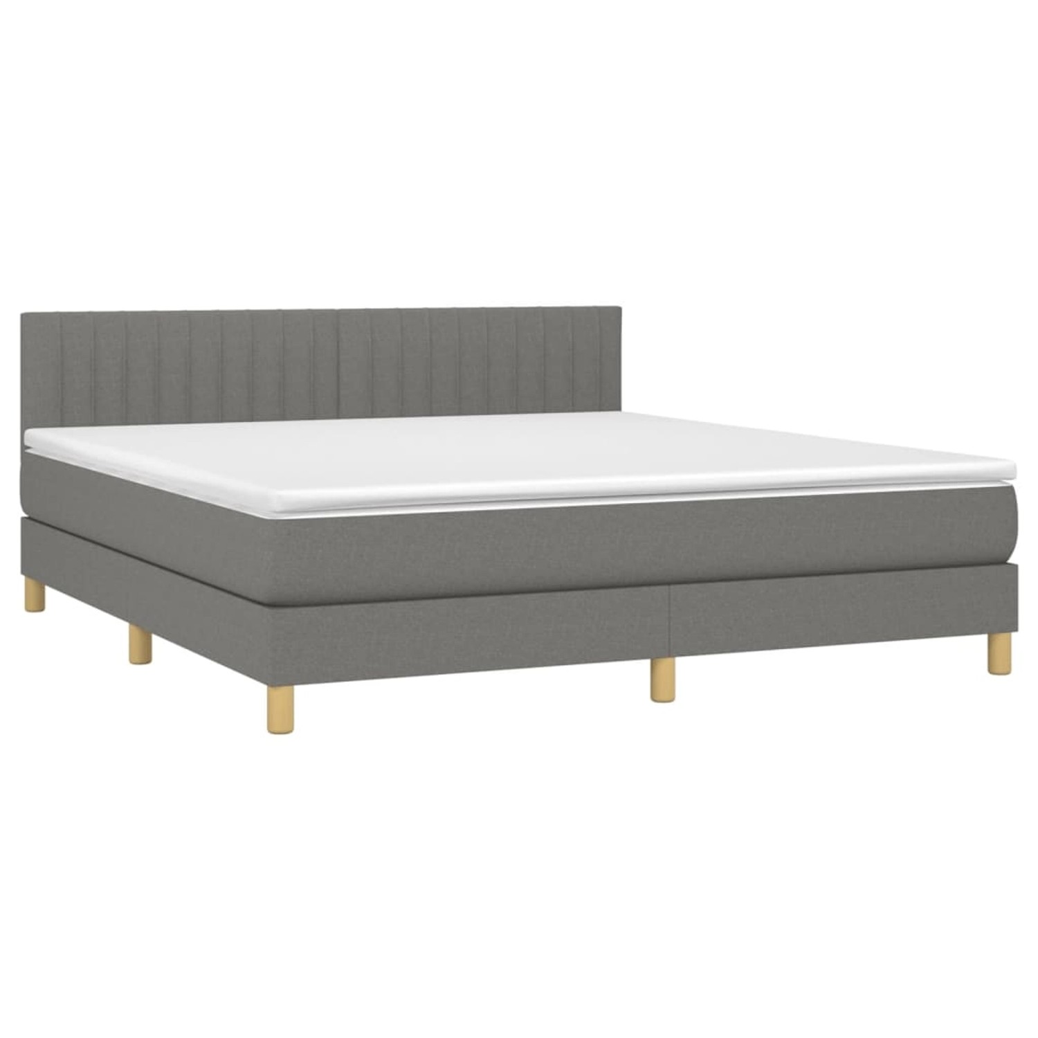vidaXL Boxspringbett mit Matratze & LED Dunkelgrau 160x200 cm Stoff 3133886 günstig online kaufen