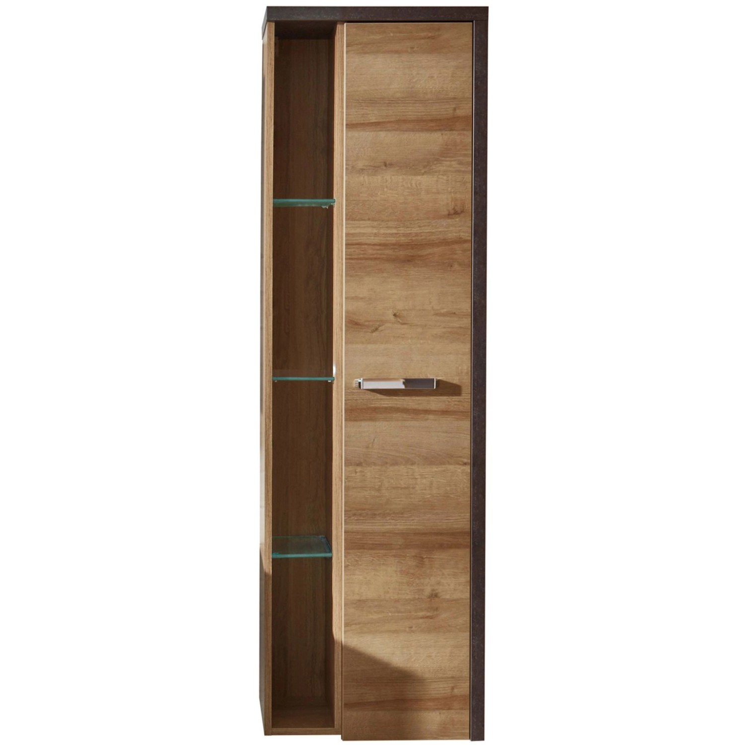 Trendteam Bad-Hängeschrank Eiche Riviera Honig, 48 cm breit, mit Softclose-Türen.