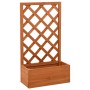 DELUKE Rankkasten MINO braun, 90cm hoch. Gartenspalier mit Blumenkasten und Rankgitter aus Holz.