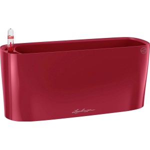 Lechuza Delta 10 Pflanzgefäß in Scarlet Rot, hochglänzend, 30x11 cm.
