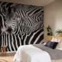 Fototapete Rasch Digitaldruck African Queen III Zebra, Schwarz-Weiß, 3,00x3,71m.