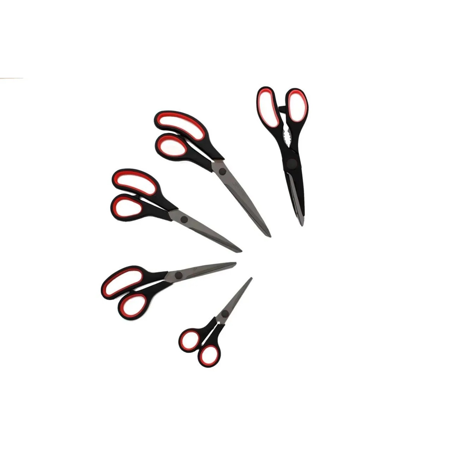 Westfalia Scheren-Set 5-Teilig Titan-Beschichtet mit Kunststoffgriffen Schwarz