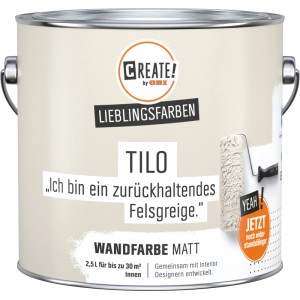 CREATE! by OBI Wandfarbe Lieblingsfarbe Tilo Felsgreige Matt 2,5 l