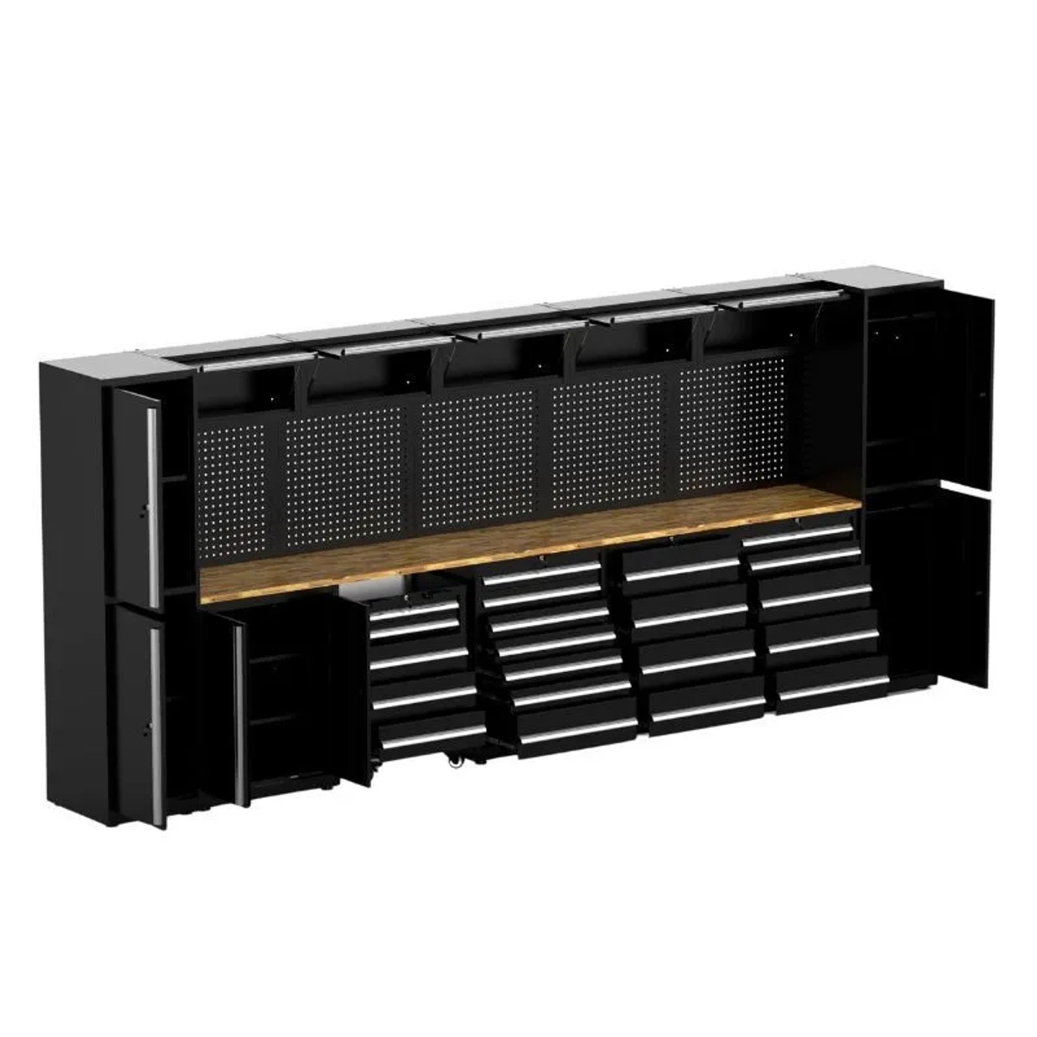 Galaflor Werkzeugschrank mit Arbeitsplatte 202,5x475x55 cm Werkzeugwand_2