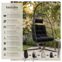 Tectake Hängesessel Mit Gestell Ariane Mit Extra Dickem Sitz  und Kopfkissen Stabil  Bodenschonend und Faltbar  107 x 98 x 202 cm Schwarz_2