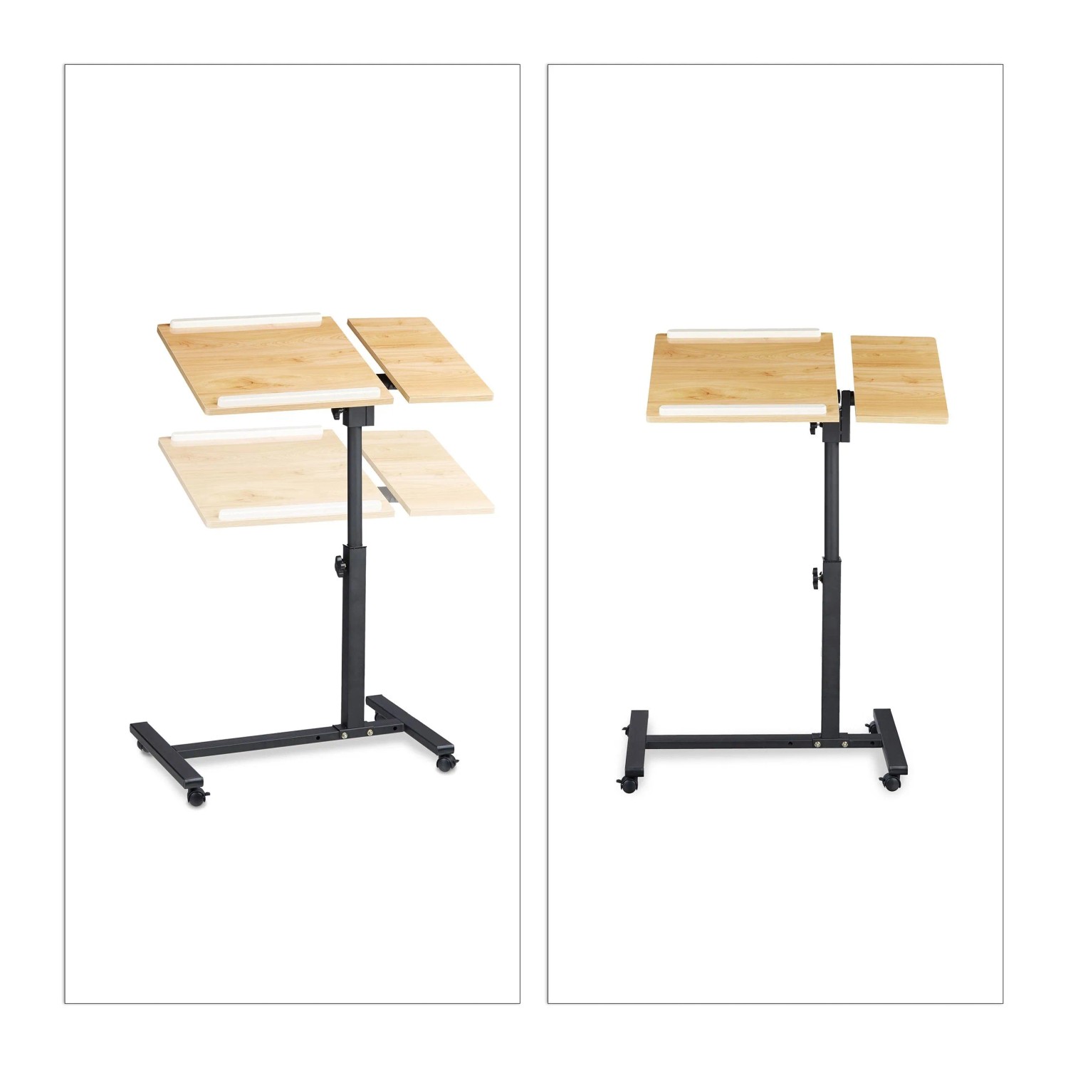 Relaxdays Laptoptisch MDF Gelb Höhenverstellbar mit Mauspad 60 cm x 40 cm