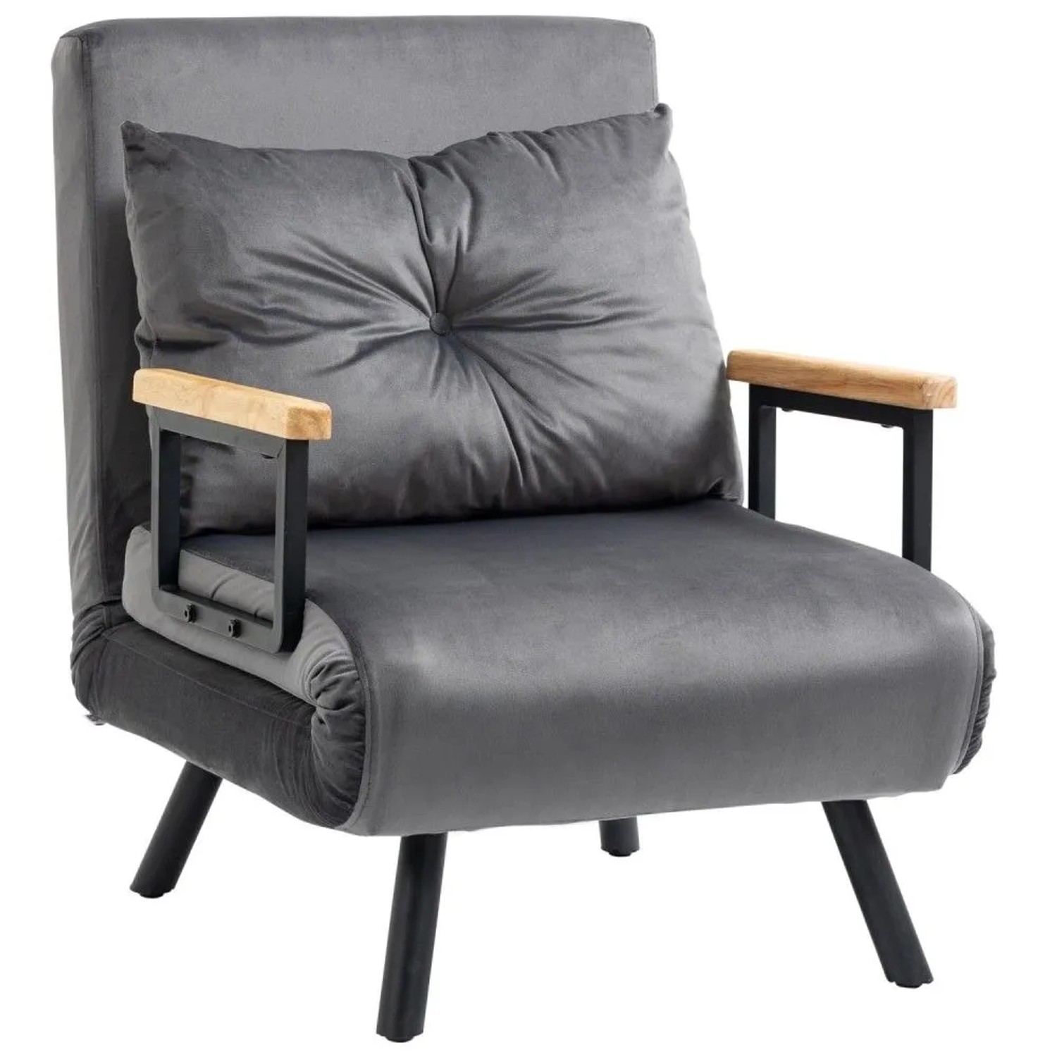 HOMCOM Schlafsofa mit Bettfunktion Rückenkissen 63 x 73 x 81 cm