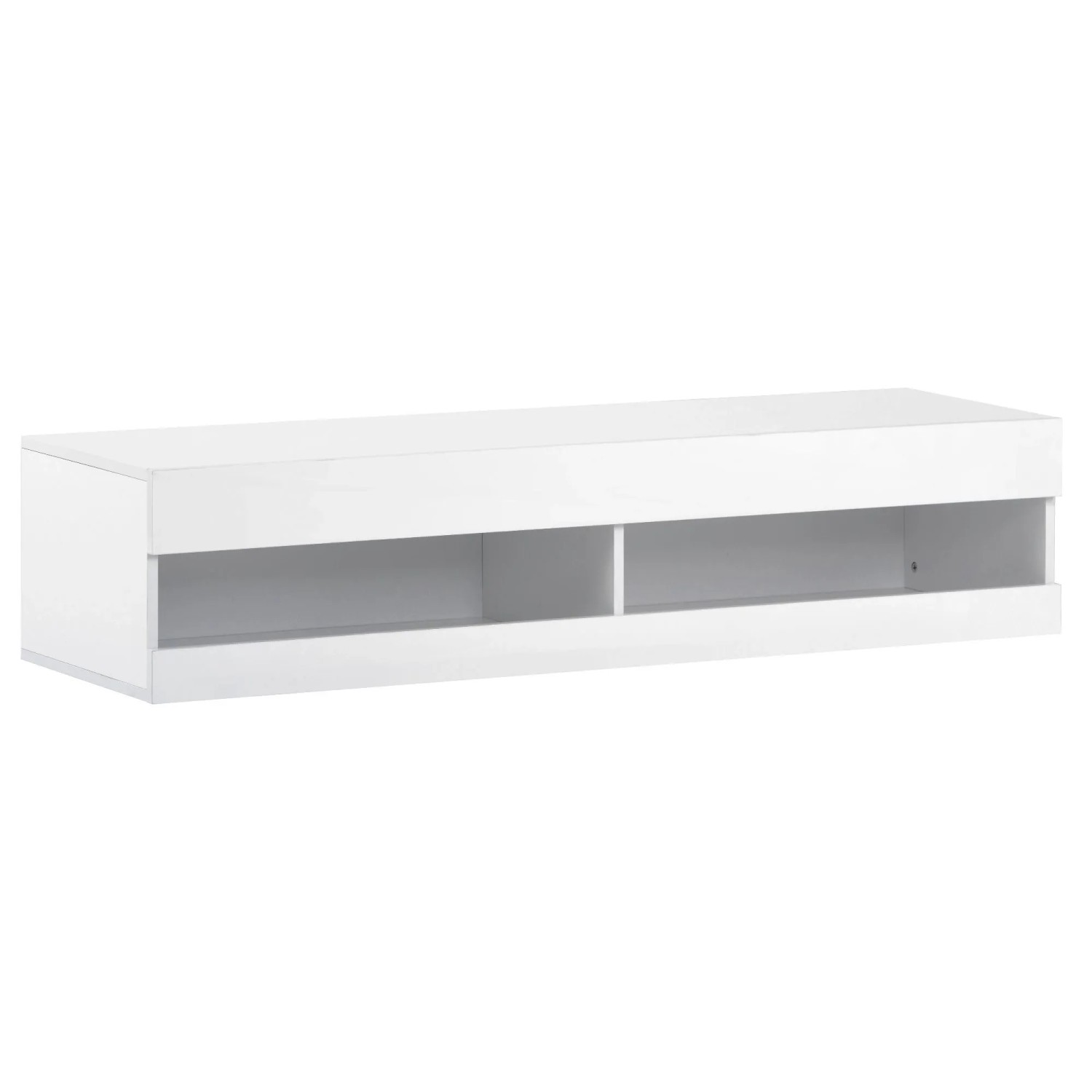 okwish TV Schrank mit LED Stauraum 140x40x30.5cm Weiß