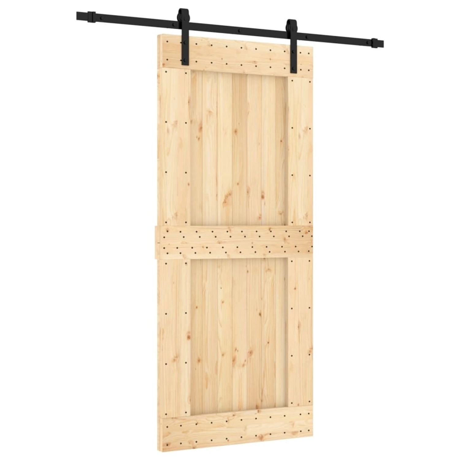 vidaXL Schiebetür mit Beschlag 90x210 cm Massivholz Kiefer 3202978 günstig online kaufen