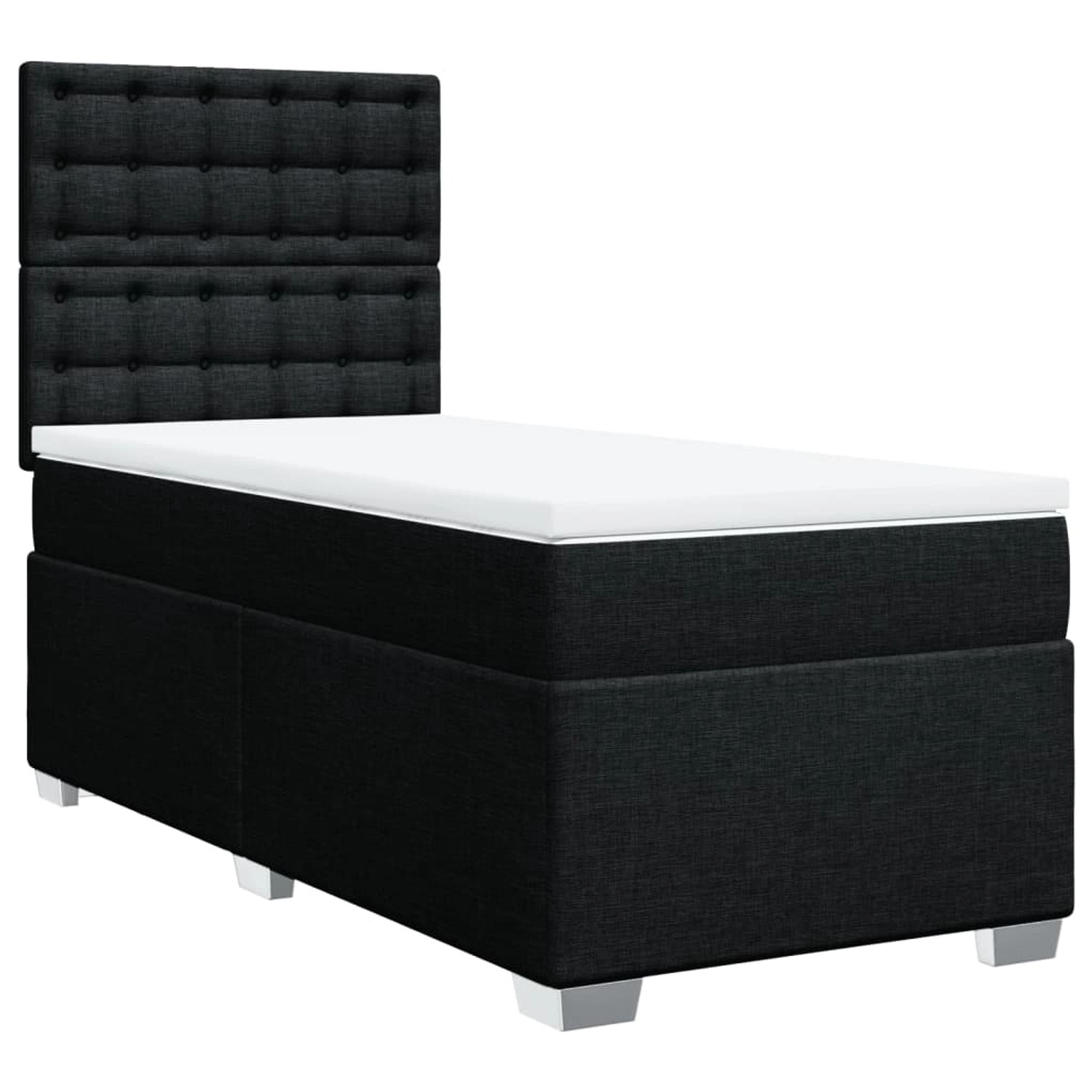 vidaXL Boxspringbett mit Matratze Schwarz 100x200 cm Stoff2097768 günstig online kaufen