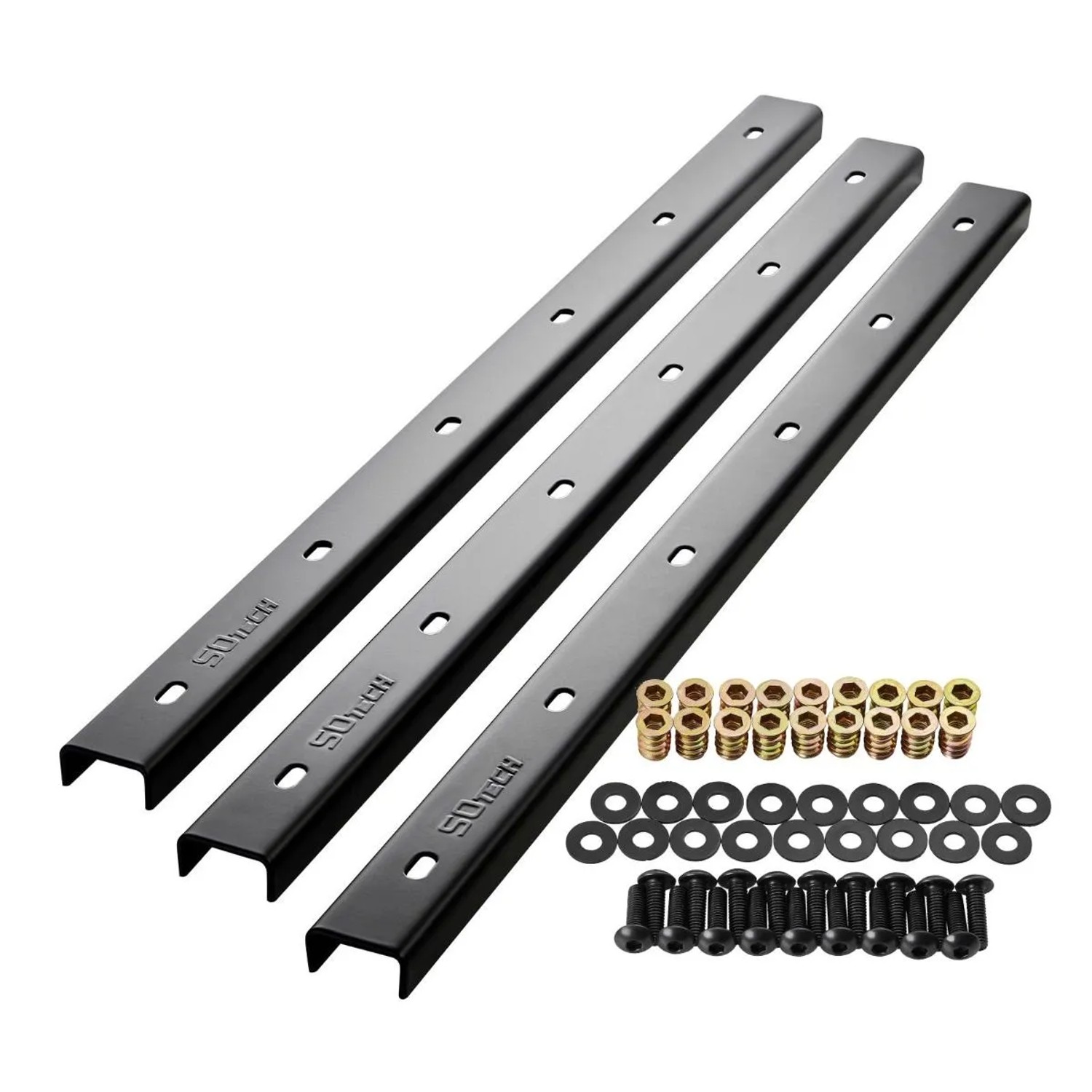 SOTECH 3 Stück Gratleisten U-Form 900 x 40 x 20 mm Schwarz für Tischplatten