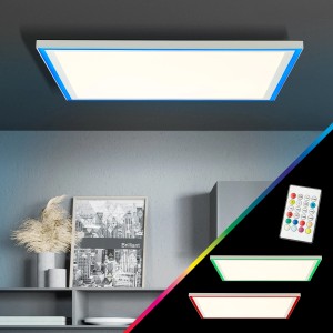 Weißes Brilliant LED Panel Lanette, 60x60cm, mit RGB Rahmen und Fernbedienung zur Lichtsteuerung.
