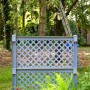 2er-Set graues KHW Spalier mit Erdspieß, 140x200x6 cm, im Garten.