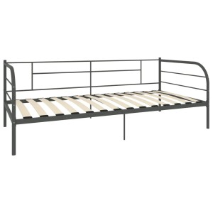 Graues vidaXL Tagesbett aus Metall, 90x200 cm, mit Lattenrost. Kategorie: Betten.
