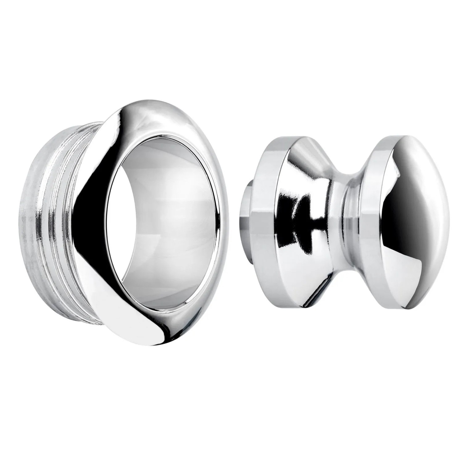 SOTECH Push Lock Mini Druckknopf Ø16 mm Chrom Poliert inkl. Rosette für 16 mm Türstärke Passend für Mini Schloss