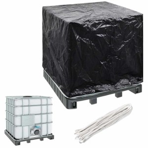 vidaXL Abdeckung für IBC-Tank, 116x100x120 cm, mit Ösen und Befestigungsseil.