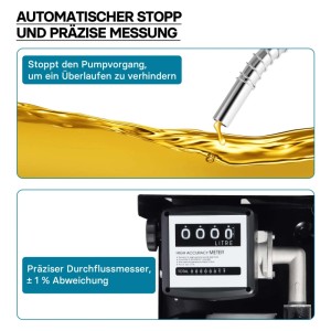 Wiltec Heizöl- Und Dieselpumpe 230V/550W 50L/Min Selbstansaugend Pumpe Pistole