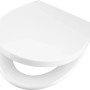 Weißer baliv Deluxe WC-Sitz Filton aus glänzendem Polyresin mit Absenkautomatik.