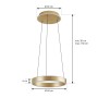 Moderne LED-Pendelleuchte Lucande Tindra in Gold/Messing, 40 cm Durchmesser, für Wohnzimmer.