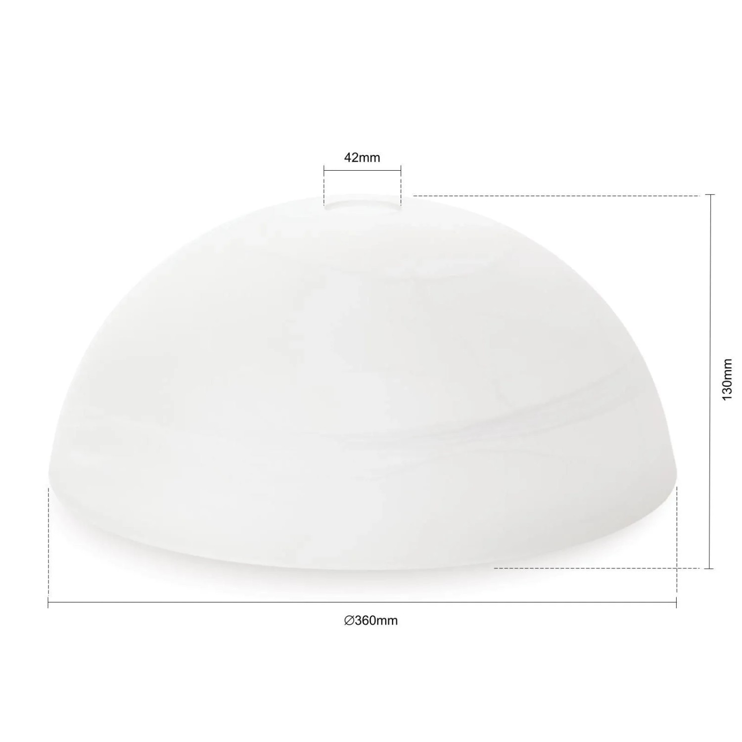 Orion Lightstyle Lampenschirm aus weißem Glas in Alabaster Optik, Ø 36 cm. Für Decken- und Wandleuchten, E27 Fassung.