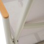 Detailansicht: Siena Garden Movesessel Bologna, seidengrau, mit Teakholz-Armlehne.