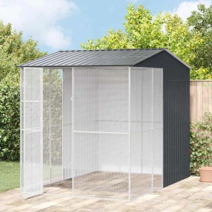 vidaXL Vogelkäfig Anthrazit 215 x 310 x 247 cm Verzinkter Stahl 3325176