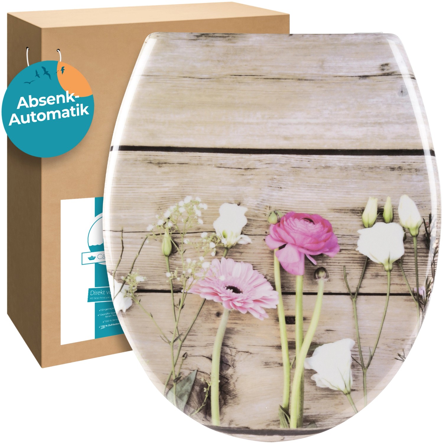 Calmwaters WC Sitz Motiv Wild Flower Absenkautomatik Abnehmbar Duroplast 26 günstig online kaufen