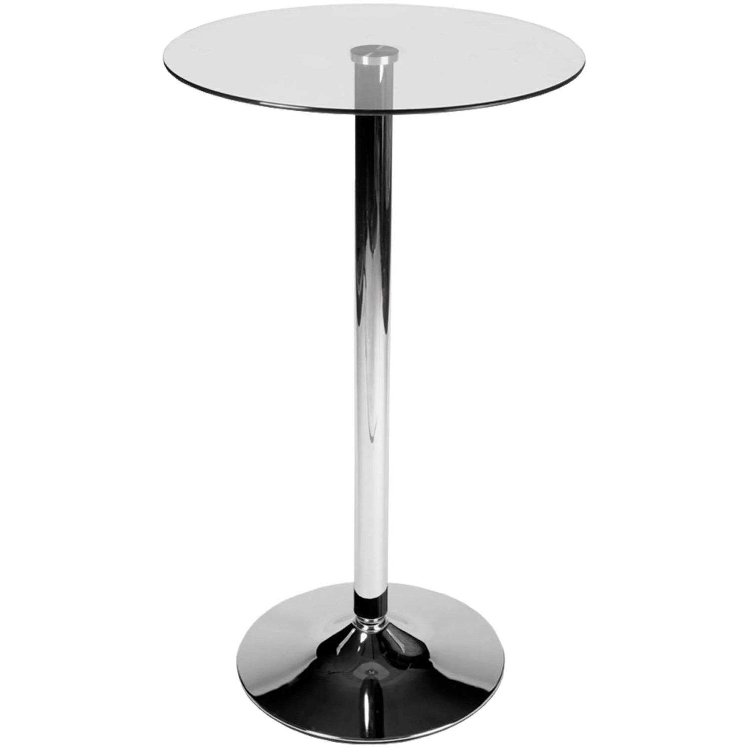 DELUKE Stehtisch Glas Rund Ø 60cm THOVI 105cm Hoch Metall Gestell Glasplatte Bistrotisch Gastro Bartisch Rund Hochtisch
