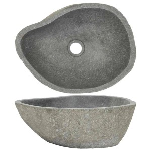 vidaXL Waschbecken Flussstein Oval 37-46 x 29-36 cm 242667